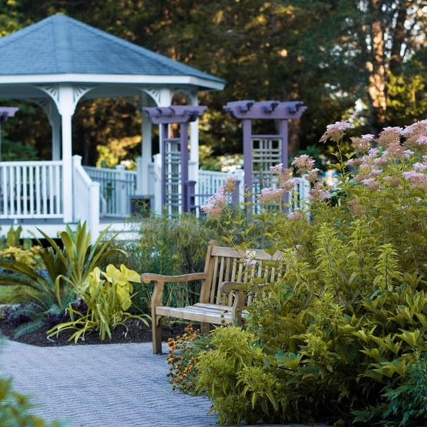 photo of a gazebo in a garden