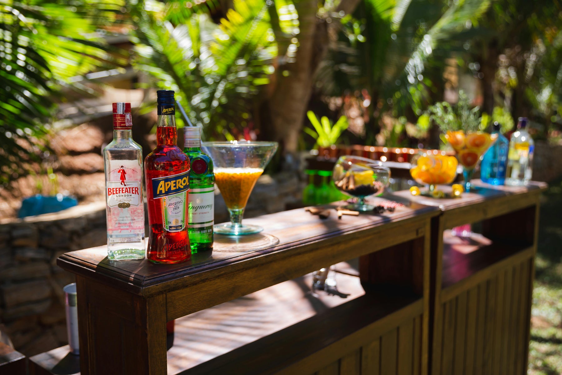 close up shot of wines and concoctions at a bar