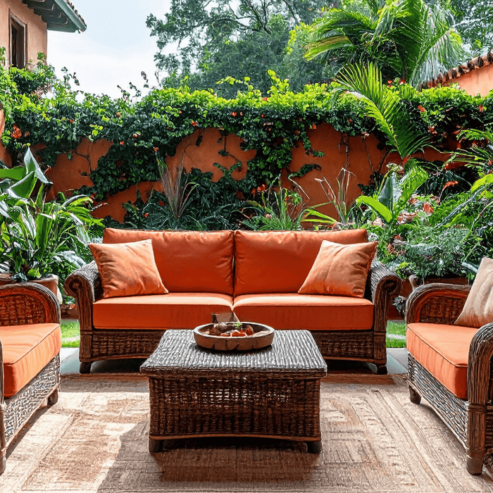 minimalist outdoor patio with seating