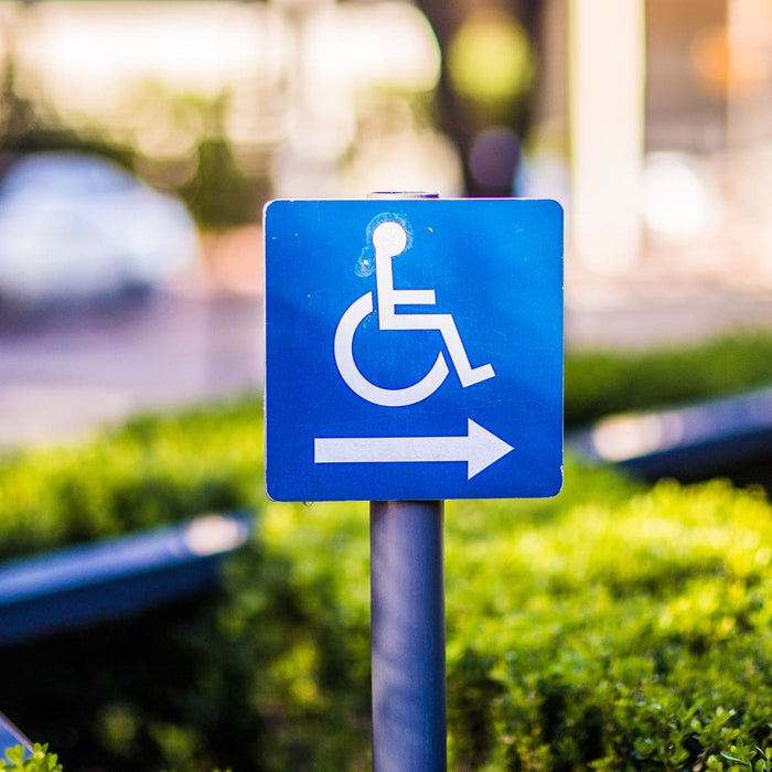 wheelchair accessible signage at a garden