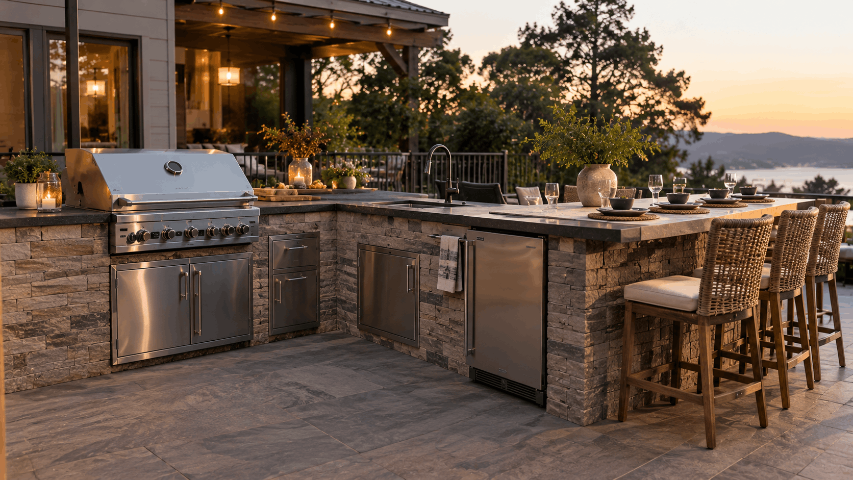 L-Shaped Outdoor Kitchens: Cost and What Else Fits