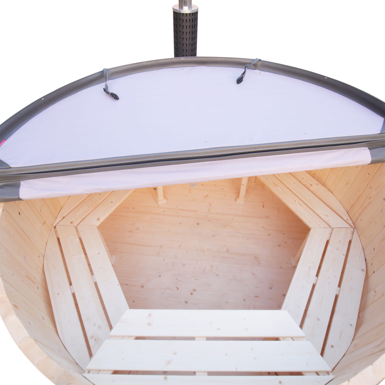 Aleko 4–5 Person Pine Wood-Fired Hot Tub & Ice Bath – 422 Gal Outdoor Soaking