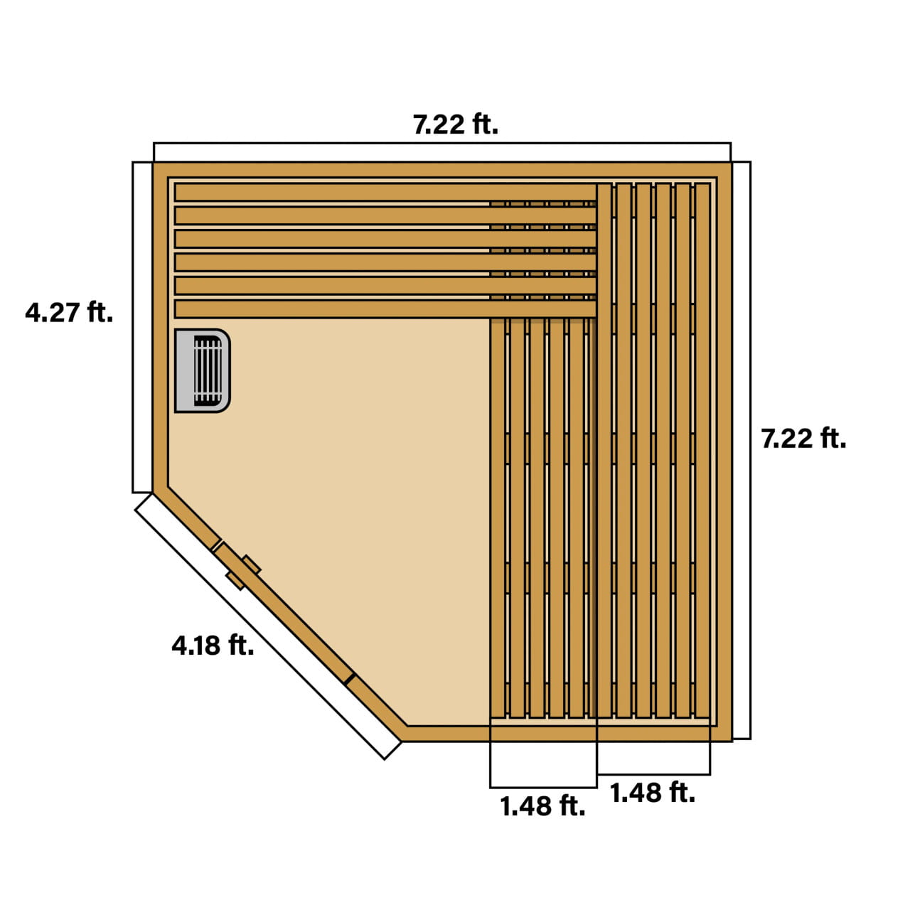 ALEKO 8 Person Canadian Hemlock Outdoor Sauna – 8 kW Harvia Wet Dry