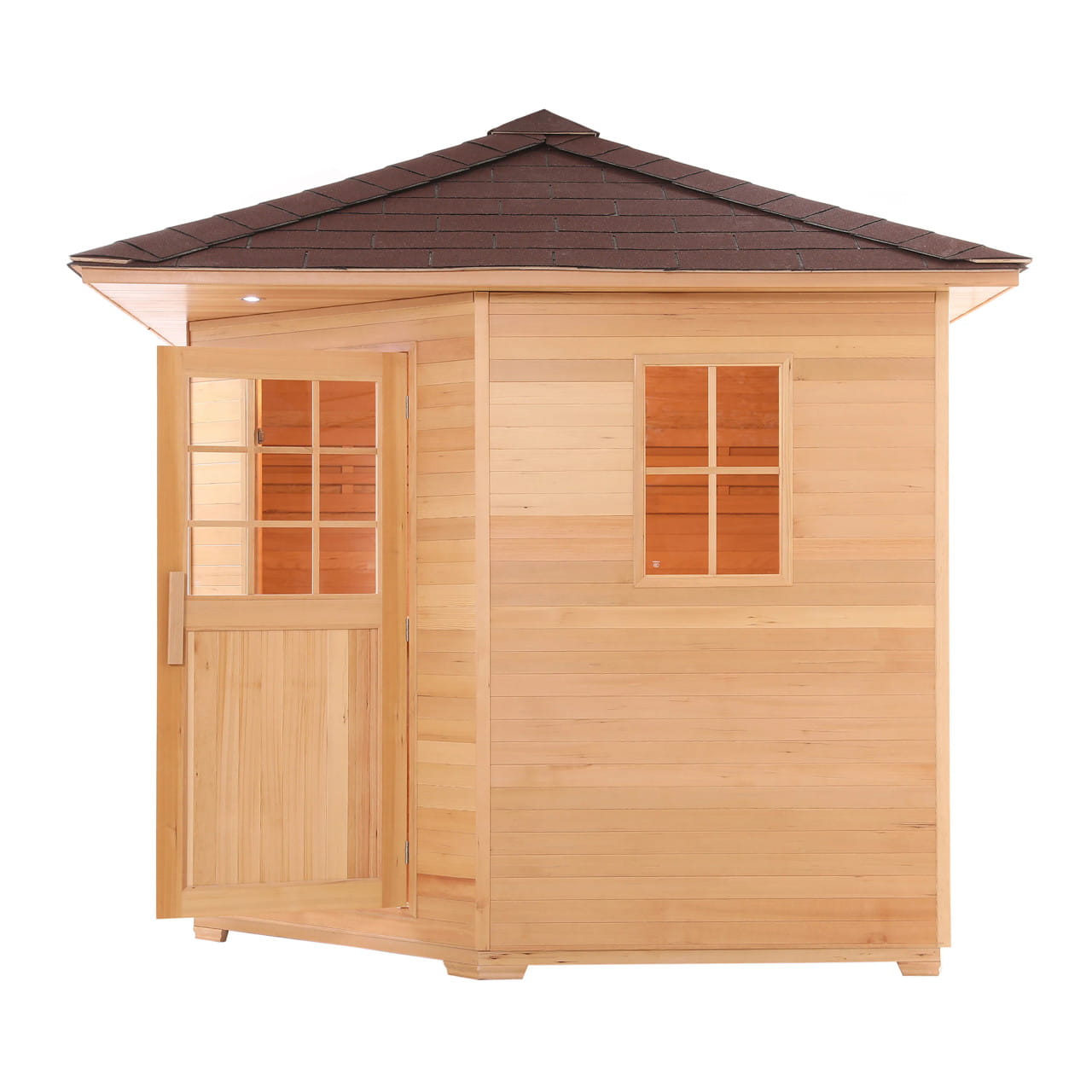ALEKO 8 Person Canadian Hemlock Outdoor Sauna – 8 kW Harvia Wet Dry