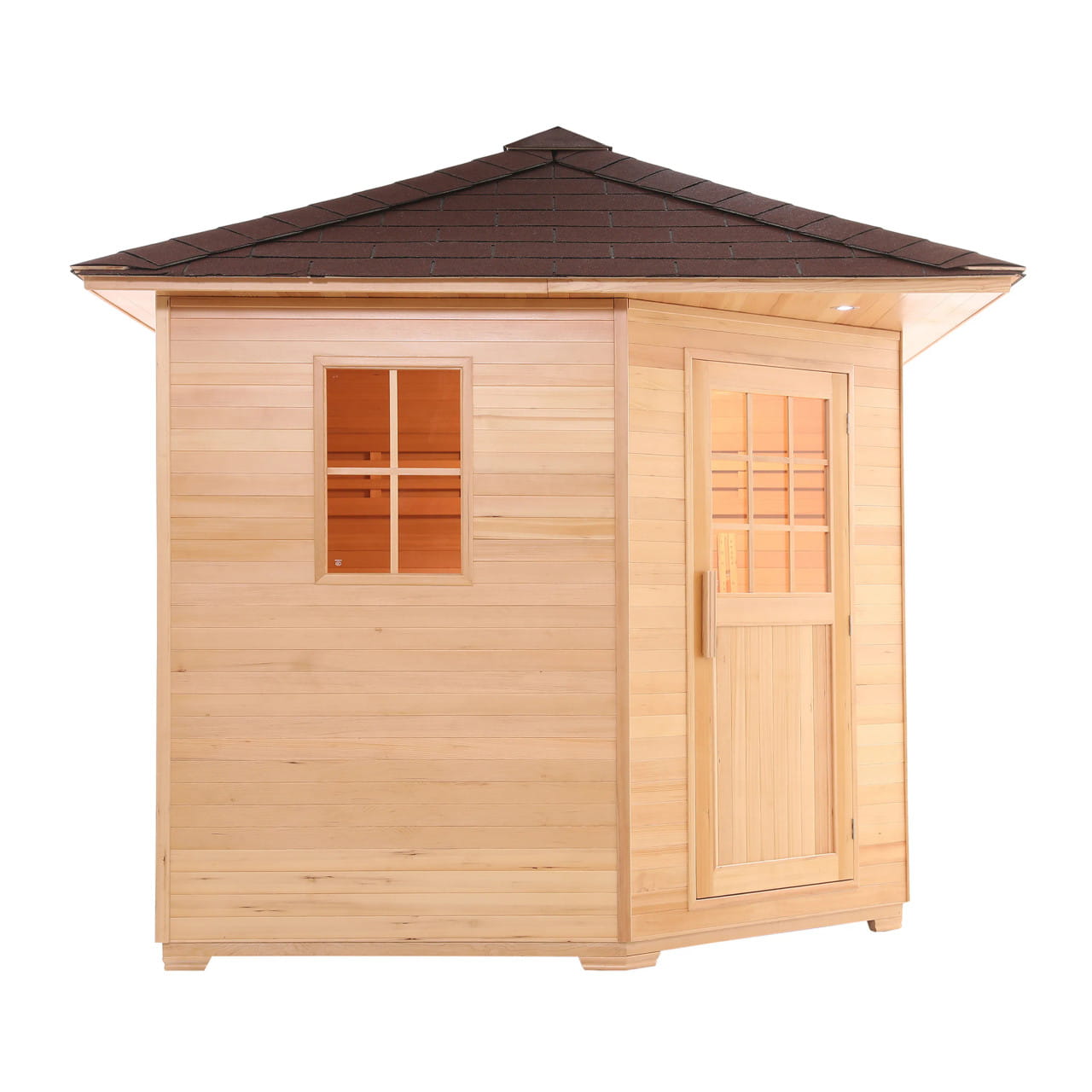 ALEKO 8 Person Canadian Hemlock Outdoor Sauna – 8 kW Harvia Wet Dry