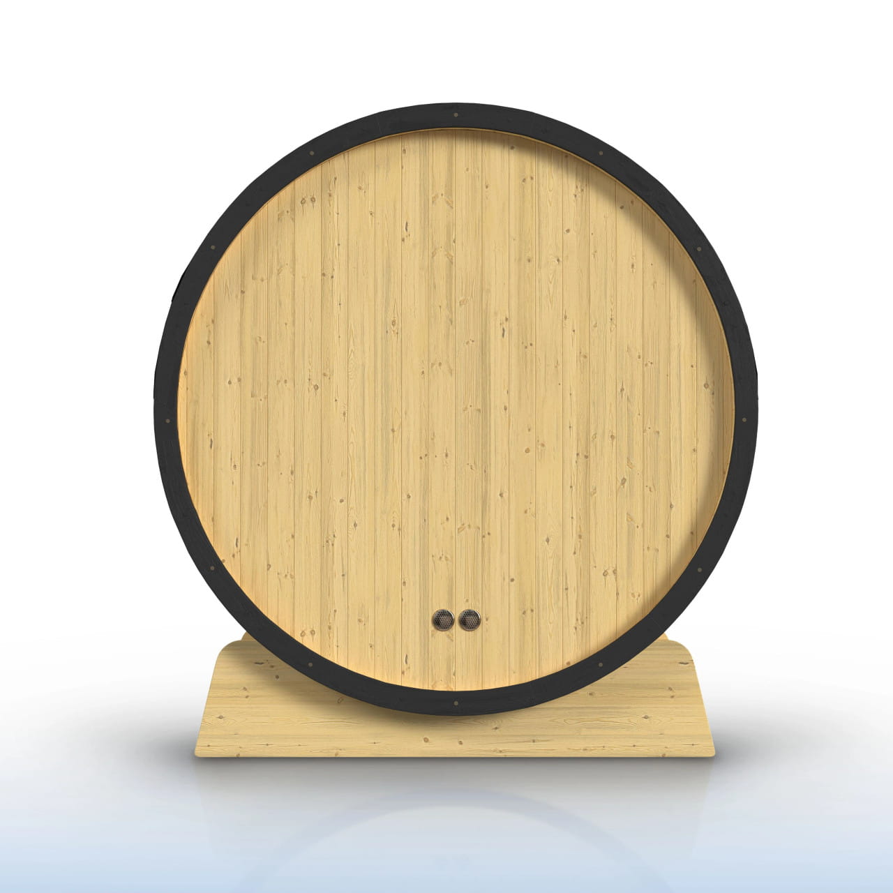 ALEKO Anémona 6–8 Person Finland Pine Barrel Sauna Porch – Black Accents