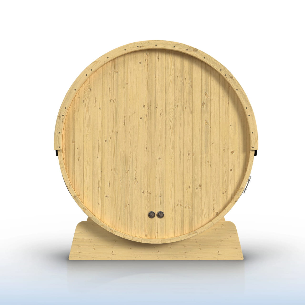 ALEKO Anémona Natural Finland Pine Barrel Sauna 2-4 Person Porch