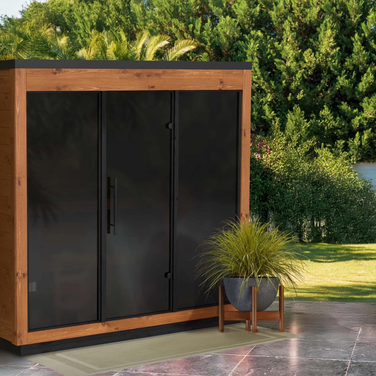 ALEKO Aris 4 Person Thermowood Outdoor Sauna – Estonian Made Scots Pine
