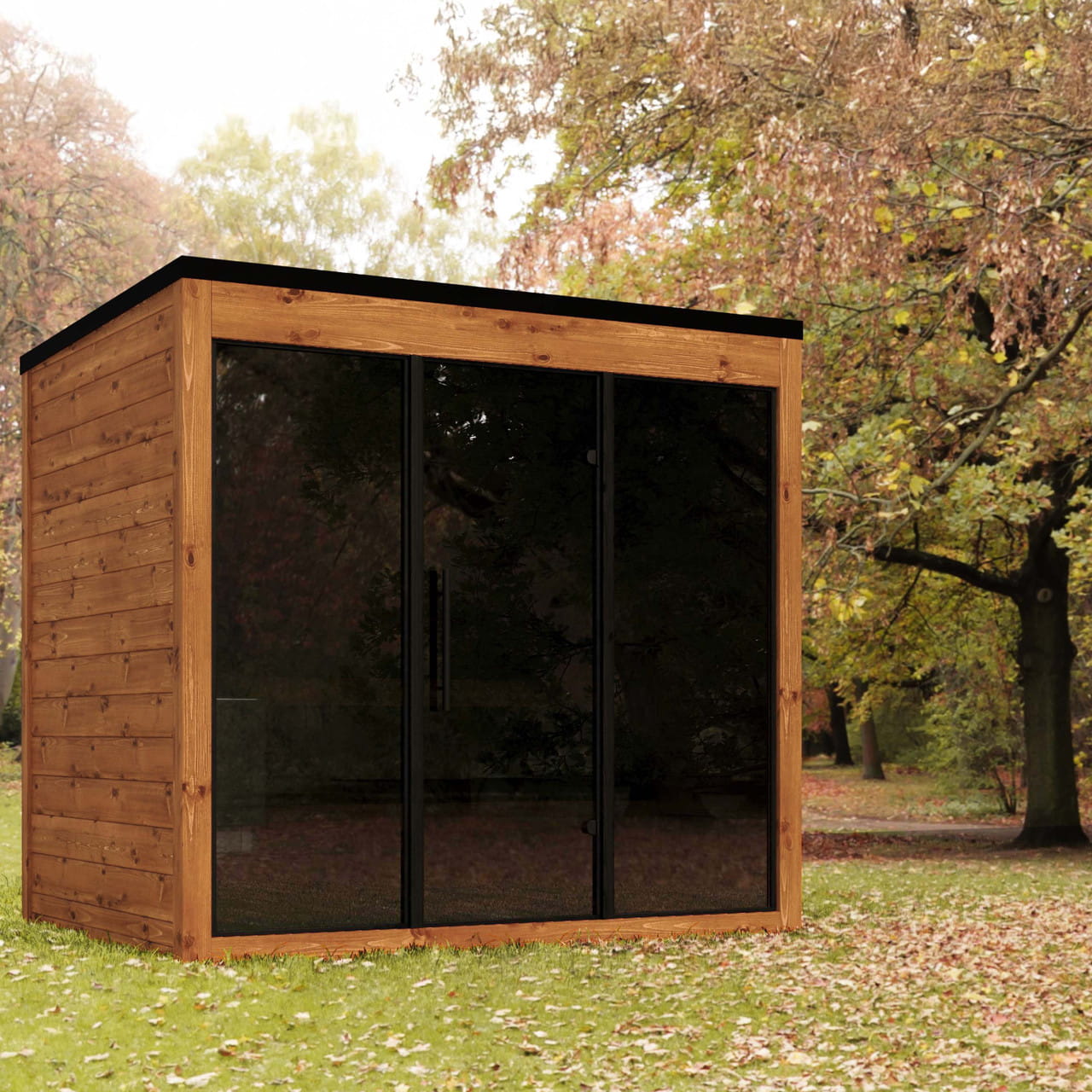 ALEKO Aris 4 Person Thermowood Outdoor Sauna – Estonian Made Scots Pine
