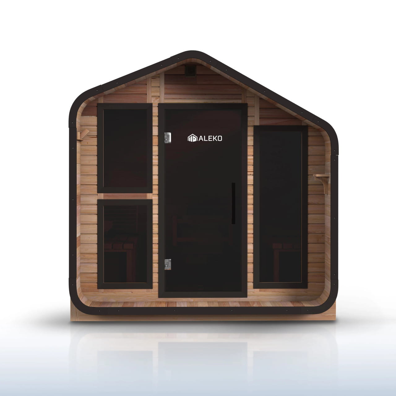 ALEKO Bluet 6 Person Red Cedar Outdoor Sauna – Spliced Panel & Harvia