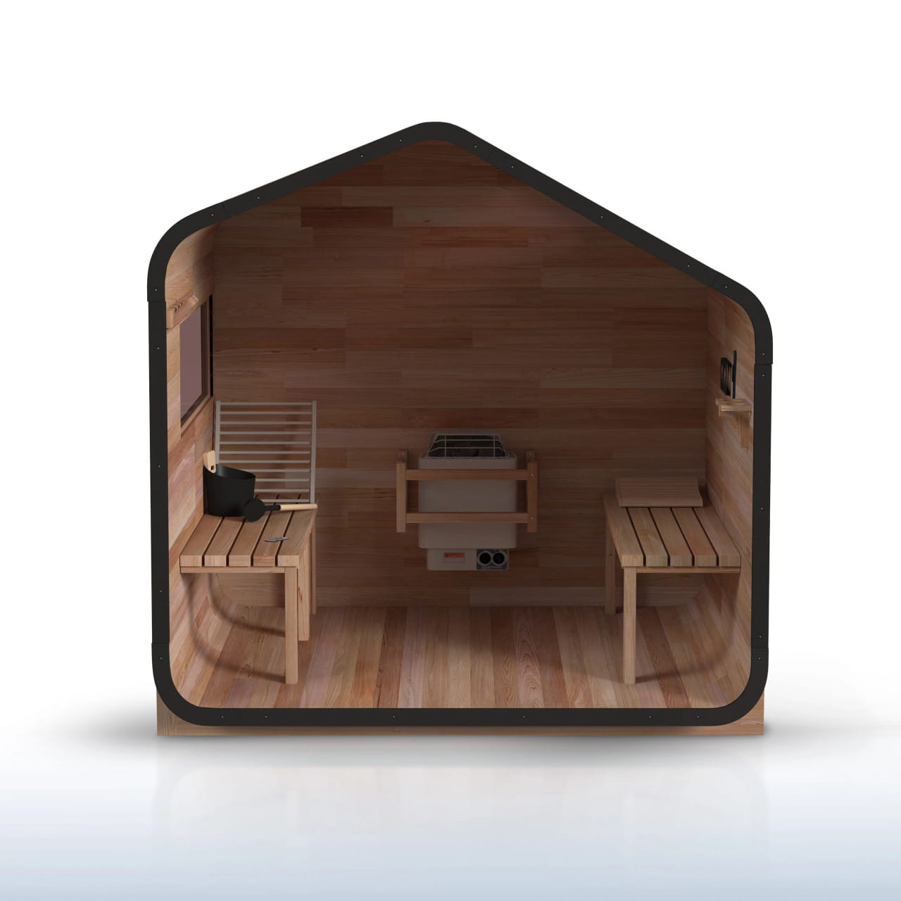 ALEKO Bluet 6 Person Red Cedar Outdoor Sauna – Spliced Panel & Harvia