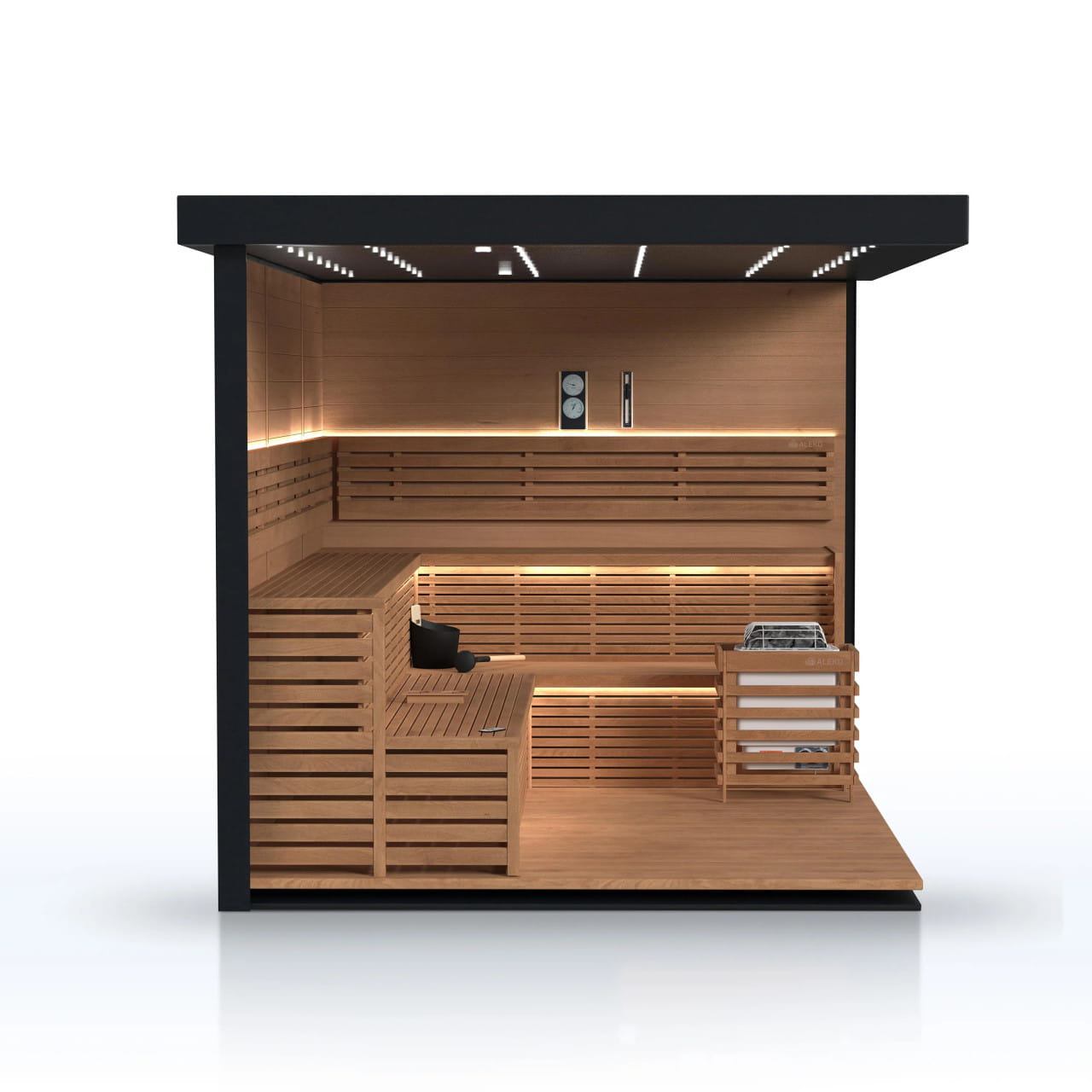 Aleko Camellia 7–8 Person Red Cedar Outdoor Sauna – Harvia & Bluetooth