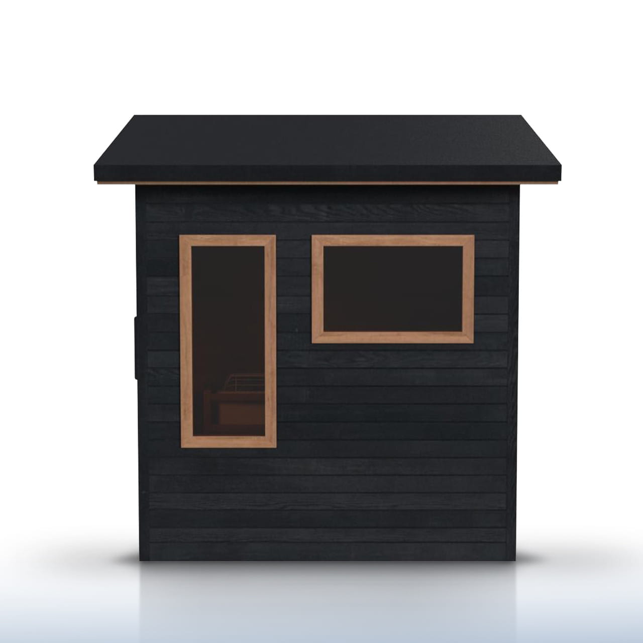 ALEKO Selenia 4 Person Red Cedar Outdoor Sauna – Insulated Walls Black