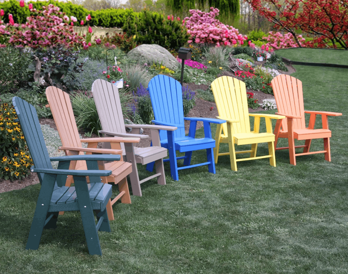 A&L Furniture Poly Upright Adirondack Chair – Outdoor HDPE Patio Chair