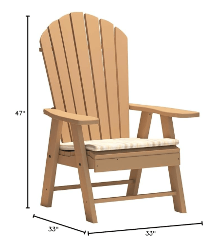 A&L Furniture Poly Upright Adirondack Chair – Outdoor HDPE Patio Chair