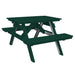 A&L Furniture 4' Table with Attached Benches_Green