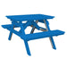 A&L Furniture 4' Table with Attached Benches_Pacific Blue