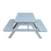 A&L Furniture 4' Table with Attached Benches_White
