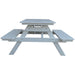 A&L Furniture 4' Table with Attached Benches_White