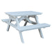 A&L Furniture 4' Table with Attached Benches_White