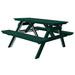 A&L Furniture 5' Table with Attached Benches_Green