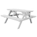 A&L Furniture 5' Table with Attached Benches_White