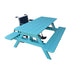 A&L Furniture wheelchair accessible picnic table Aruba Blue elevated view wheelchair clearance