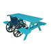 A&L Furniture wheelchair accessible picnic table Aruba Blue side view open end access