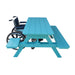 A&L Furniture 6 ft Aruba Blue HDPE poly lumber wheelchair accessible outdoor picnic table angled view