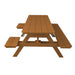 A&L Furniture 6 ft Cedar poly lumber picnic table low angle side view attached benches
