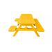A&L Furniture 6 ft Yellow poly lumber picnic table low angle side view attached benches