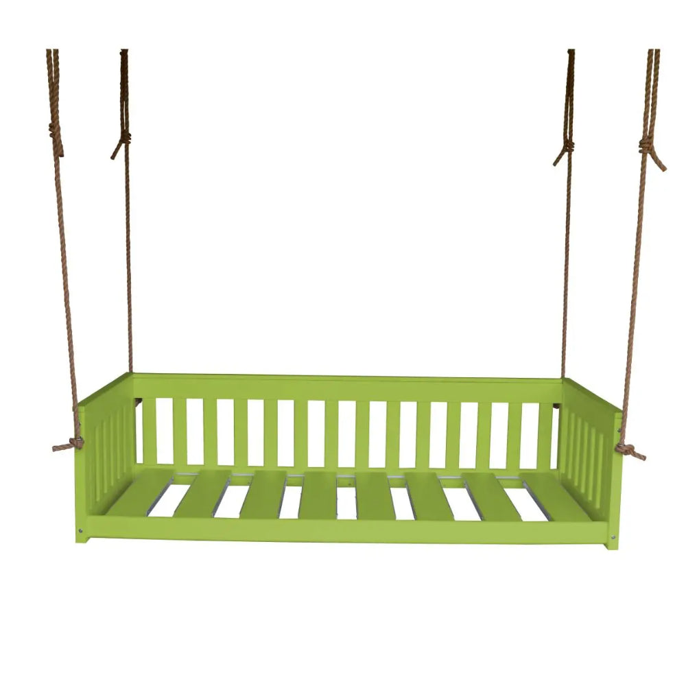 A&L Furniture 75" Deep Seating Mission Swing with Rope Lime
