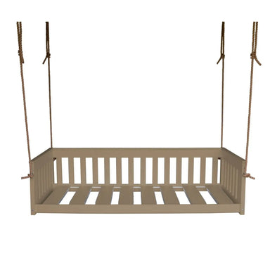 A&L Furniture 75" Deep Seating Mission Swing with Rope Weatherwood