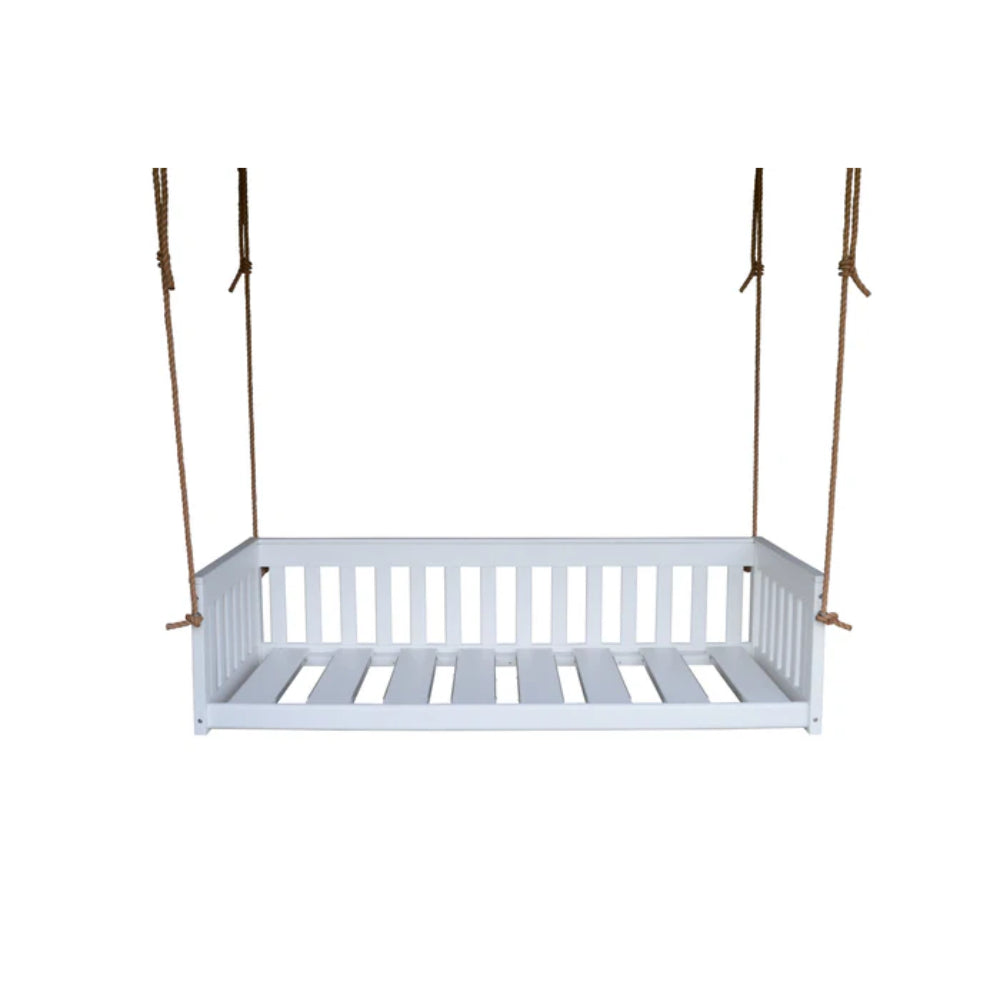 A&L Furniture 75" Deep Seating Mission Swing with Rope White