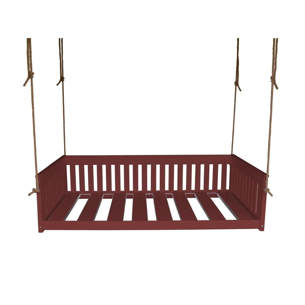 A&L Furniture Twin Mission Hanging Daybed with Rope Cherrywood