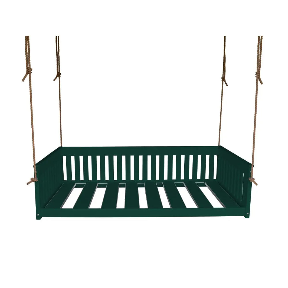 A&L Furniture Twin Mission Hanging Daybed with Rope Green