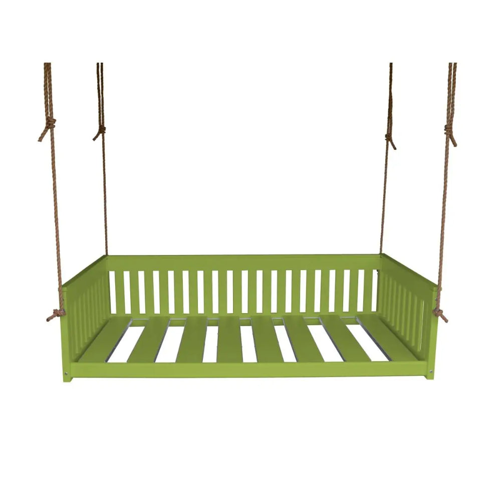 A&L Furniture Twin Mission Hanging Daybed with Rope Lime