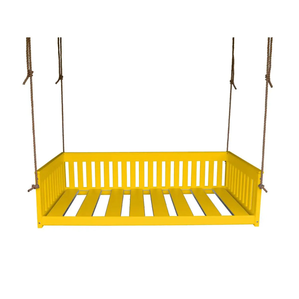 A&L Furniture Twin Mission Hanging Daybed with Rope Yellow