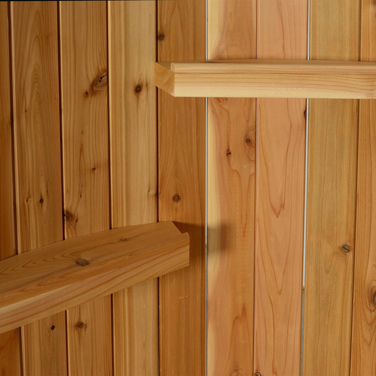 Crescent Curved Cedar Outdoor Shower – Matte Black Stainless Fixture