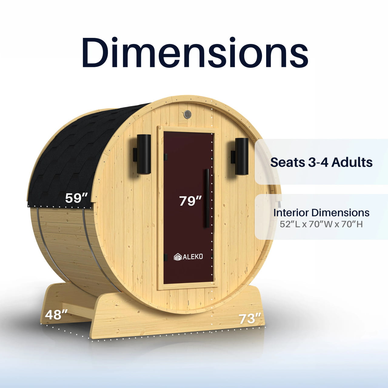 Anémona 3–4 Person Finland Pine Outdoor Barrel Sauna –  Harvia Heater