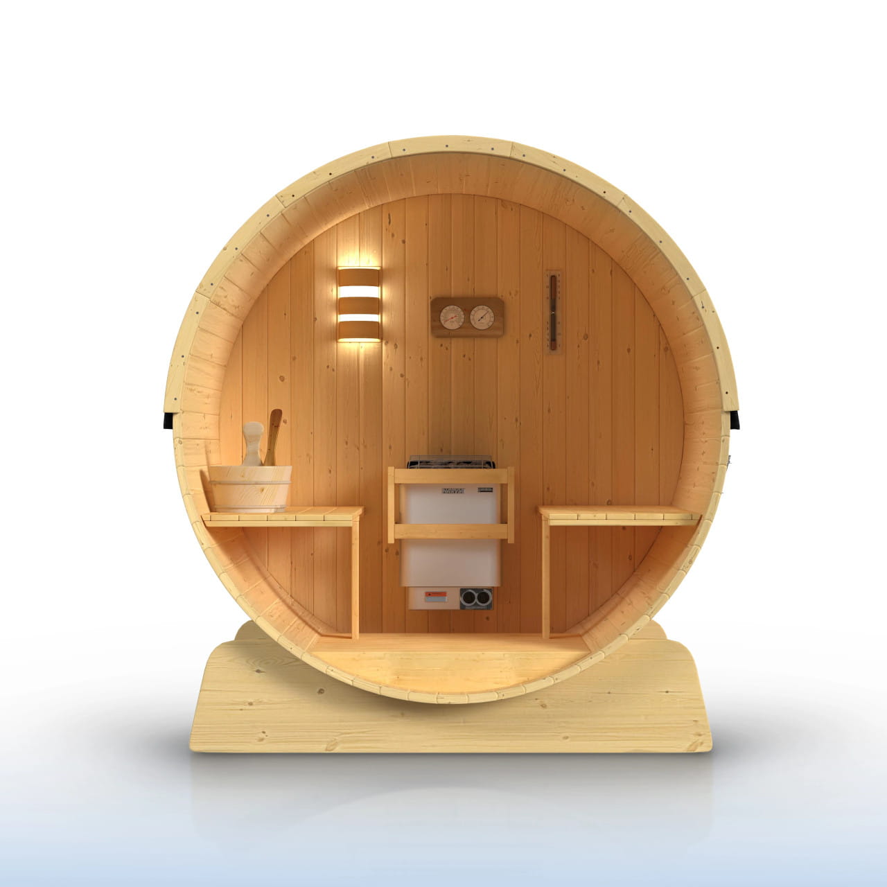 Anémona 3–4 Person Finland Pine Outdoor Barrel Sauna –  Harvia Heater