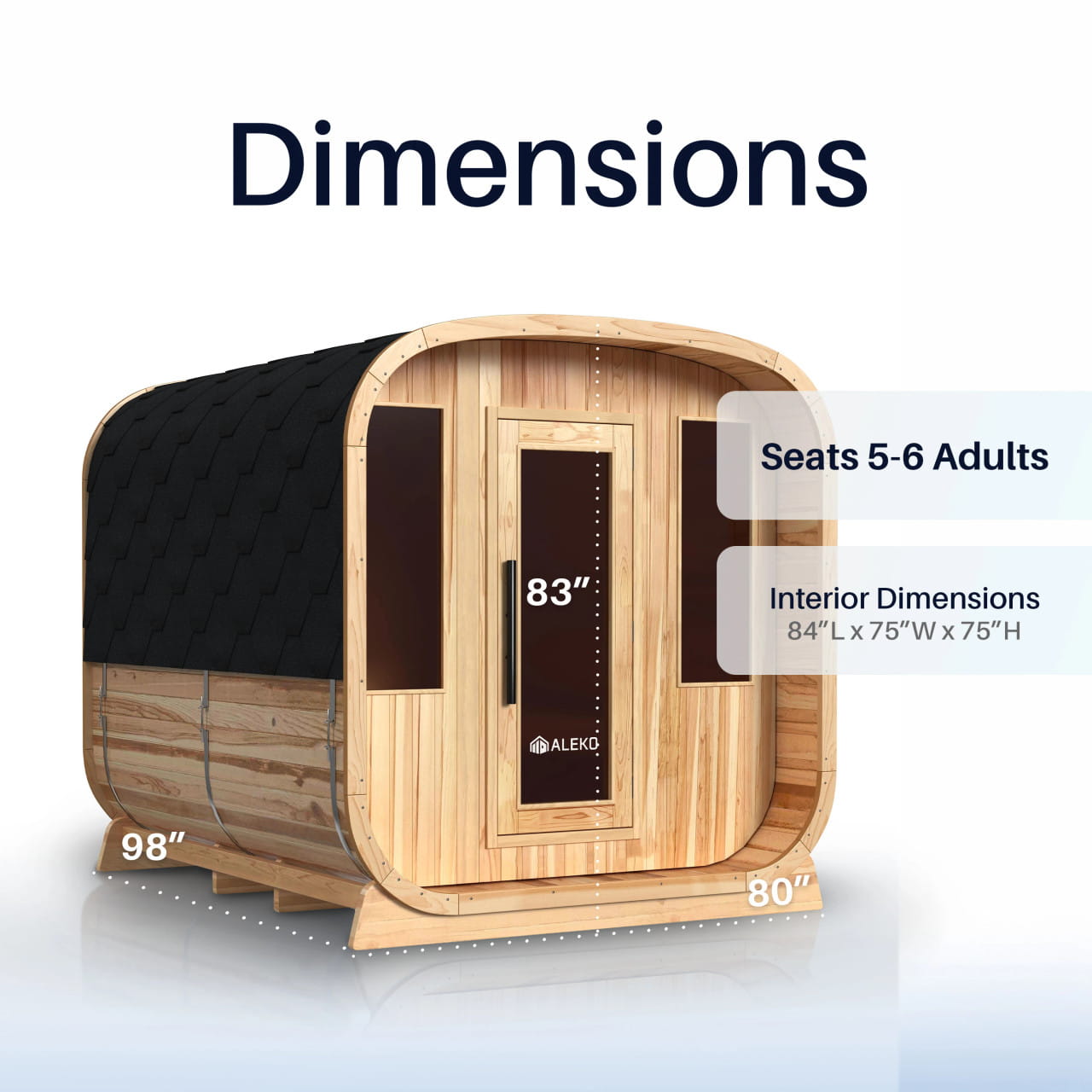 Arnica Cedar Square Sauna with Adjustable Benches & Windows –  Harvia Heater Included