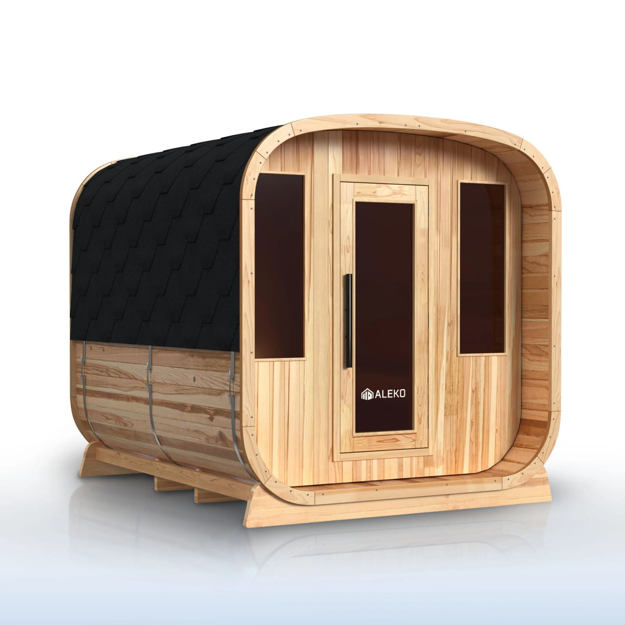 Arnica Cedar Square Sauna with Adjustable Benches & Windows –  Harvia Heater Included