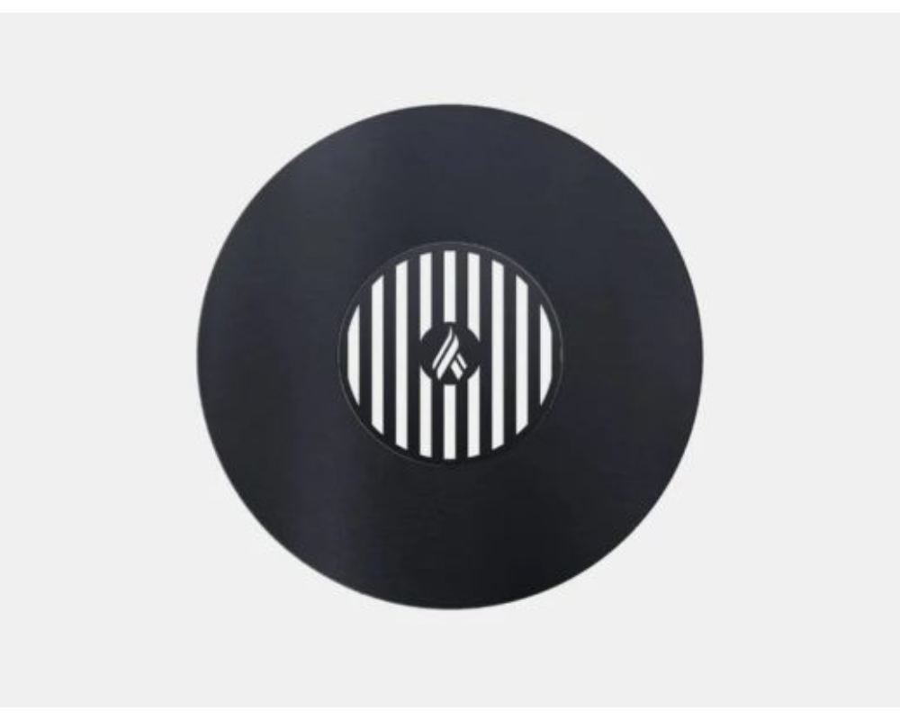 Arteflame 40" Solid Carbon Steel Cooktop Grill Insert with center cast iron grate and Arteflame logo, top view