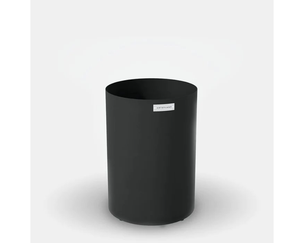 Arteflame Black Label Round Cylinder Euro Base optional stand for Arteflame fire pit grills in matte black finish