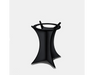 Arteflame Black Label Tall Euro Base stand with hourglass pedestal design in matte black steel finish, front view