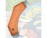 Arteflame Cherry Wood Curved Grill Prep Cutting Board with stainless steel brackets fitting onto Arteflame fire pit grill