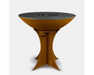 Arteflame Classic 40" Corten Steel Grill with Tall Euro Base and black flat-top surface with center cast iron grate
