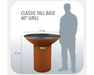 Arteflame Classic 40" Tall Round Base Grill size chart – 38" high x 40" wide corten steel fire pit grill vs adult height