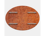 Arteflame 40" Corten Steel Fire Pit Cover top view with four stainless steel handles and weathered rust finish